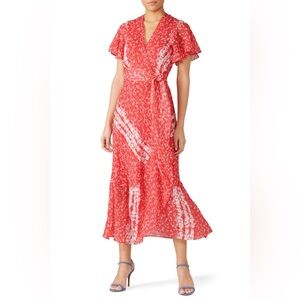 Tanya Taylor Blaire midi dress in pink floral